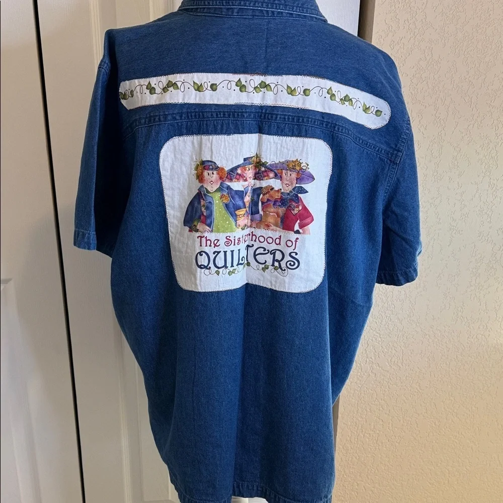 Bobbie Brooks Blue Kids Shirt with Colorful Embroidery